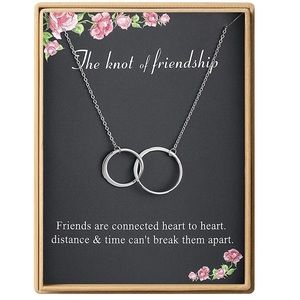 Two Interlocking Infinity Double Circles Necklace S925 Sterling Silver initial K